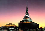 RLDS Temple & Auditorium at Sunset